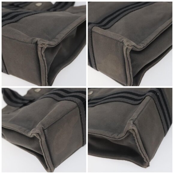 HERMES Fourre Tout PM Hand Bag Canvas Gray Auth ti2740 - Picture 14 of 14